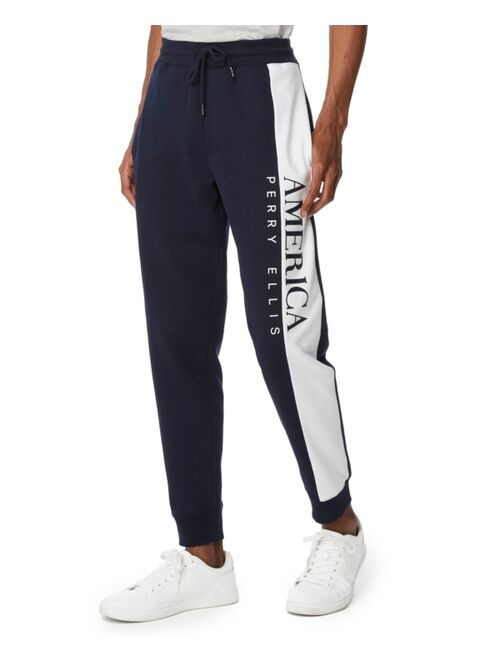 Perry Ellis America Men's Embroidered Flag Sweat Pants