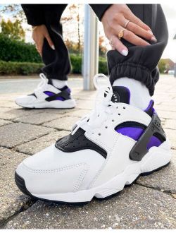 Air Huarache sneakers in white/electro purple