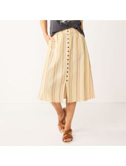 ® Button Front Midi Skirt