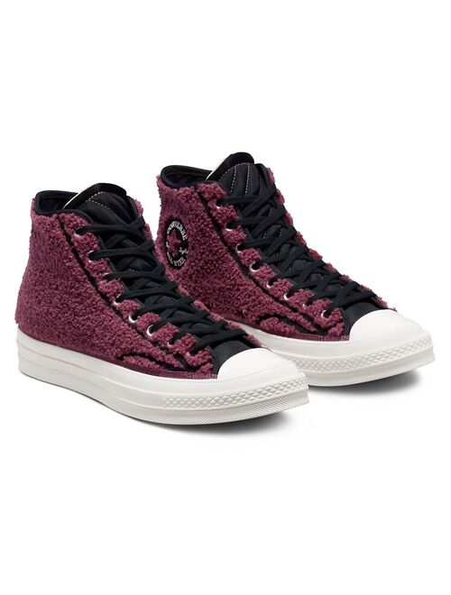 Converse Chuck 70 Hi sherpa sneakers in shadowberry
