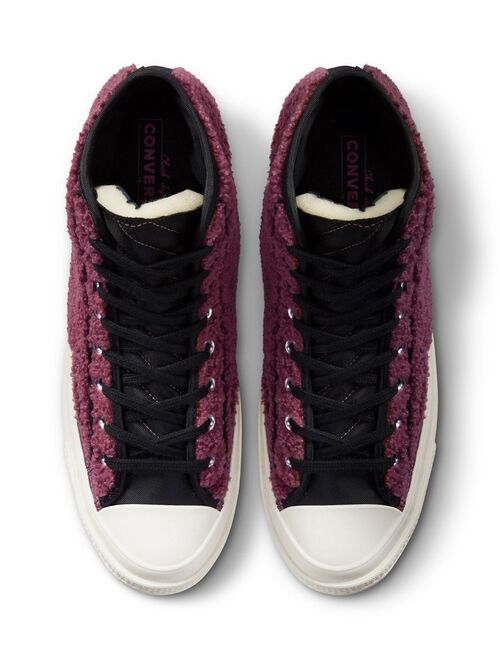 Converse Chuck 70 Hi sherpa sneakers in shadowberry
