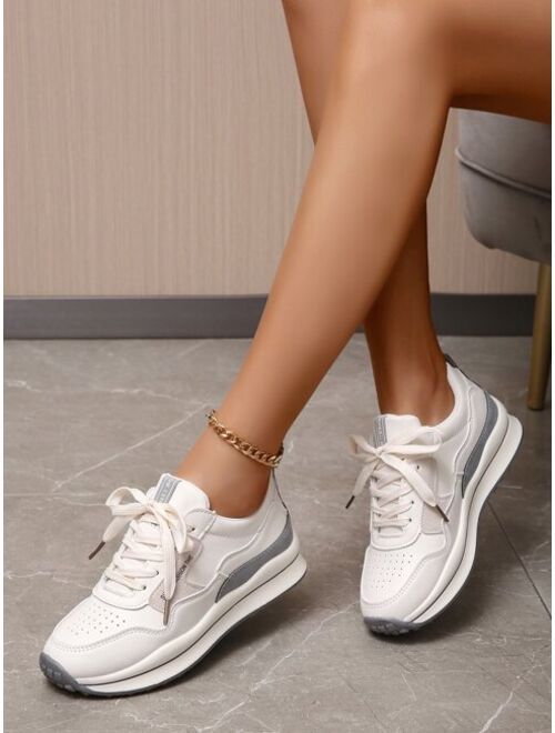 Shein Letter Graphic Lace Up Front Running Shoes