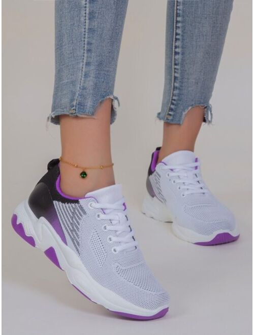 Shein Color Block Lace up Front Running Shoes
