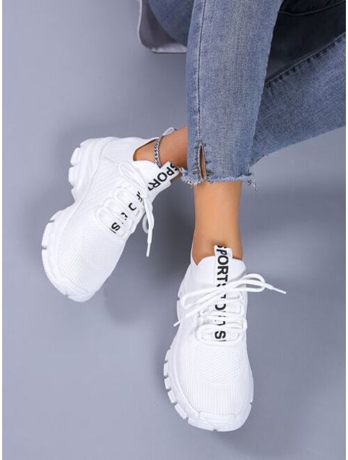 Shein Letter Tape Decor Running Shoes
