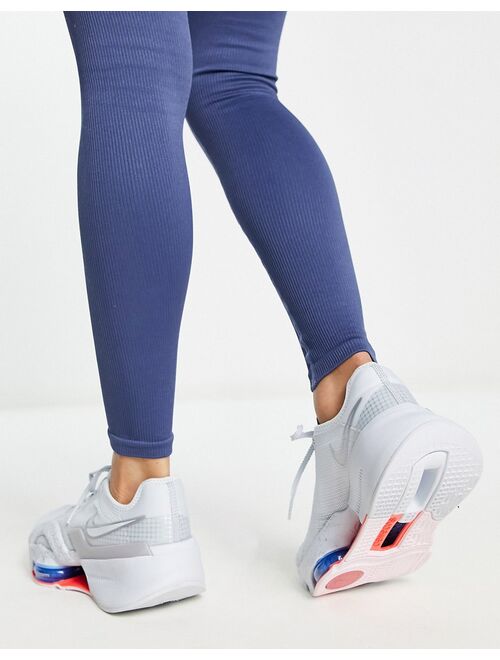 Nike Training Air Zoom SuperRep3 sneakers in pure platinum/cool gray