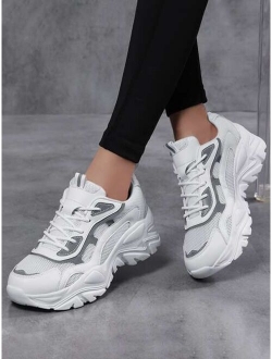 Colorblock Lace up Front Chunky Sneakers