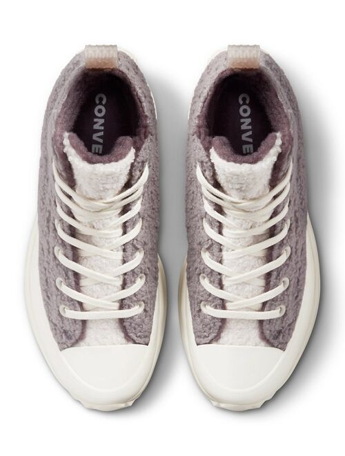 Converse Run Star Hike Hi sherpa platform sneakers in vapor mauve