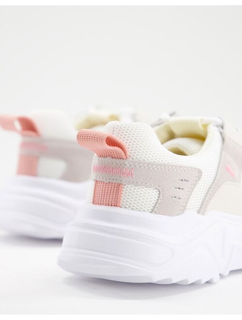 Topshop Cleo tech chunky sneakers in natural
