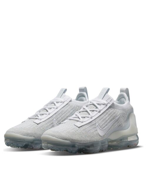 Nike Air Vapormax 2021 Flyknit sneakers in white/pure platinum