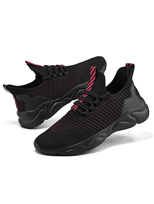 Dabbqis Men's Running Shoes Breathable Lightweight Tennis Sports Walking Sneaker for Men Workout