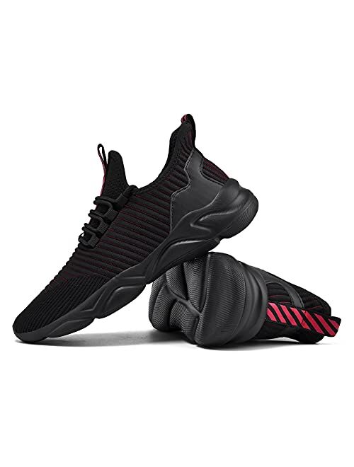Dabbqis Men's Running Shoes Breathable Lightweight Tennis Sports Walking Sneaker for Men Workout