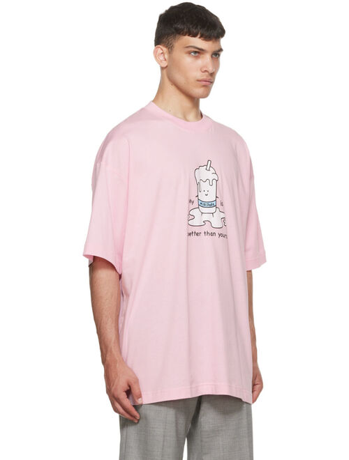 VETEMENTS Pink 'My Milkshake' T-Shirt