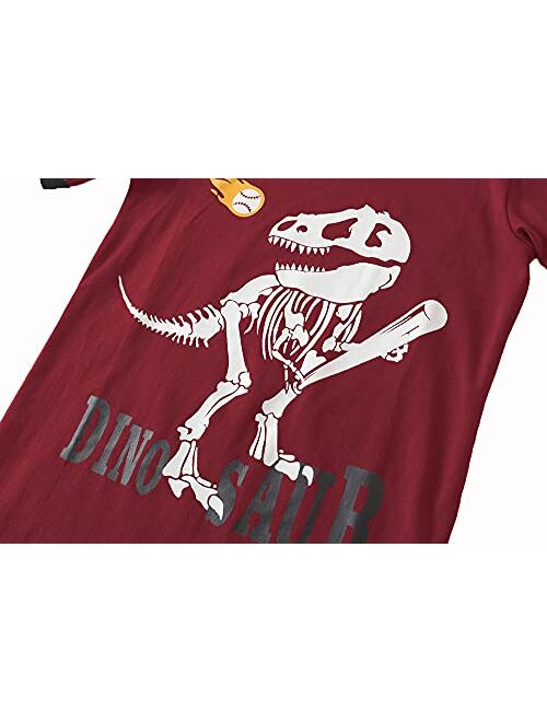 MyFav Big Boys Glow in Dark Skull Pjs Cotton Sleepwear Comfy Pajama Shorts Sets