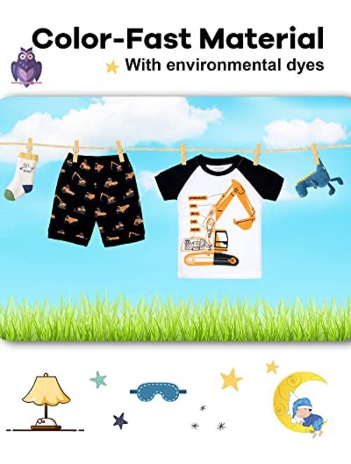 DAUGHTER QUEEN Boys Pajamas Short Set 100% Cotton Sleepwear Size 18 Months-12 Years