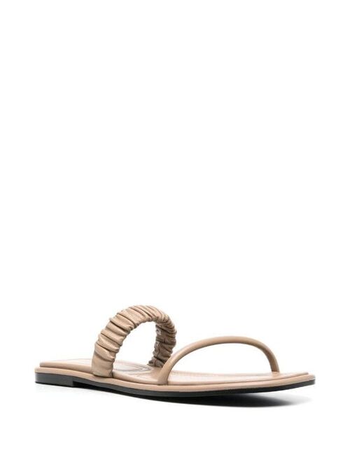 12 STOREEZ ruched-strap leathers sandals