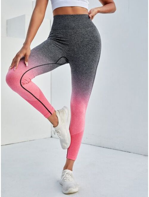 Shein Seamless Wide Waistband Ombre Sports Leggings