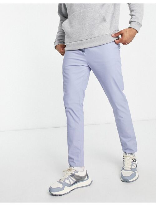 ASOS DESIGN skinny chinos with elasticated waist in dusty blue