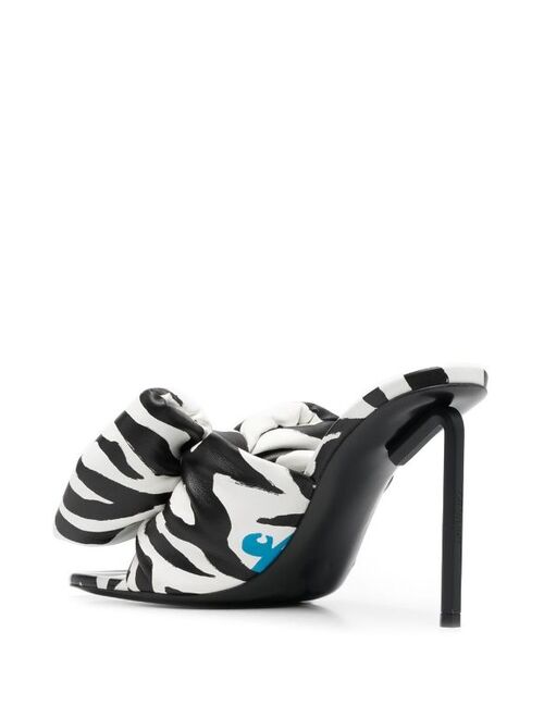 Off-White zebra-print bow sandals