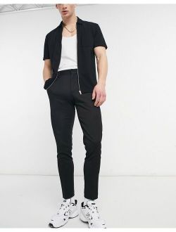 super skinny smart pants in black