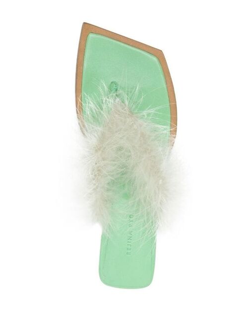 Rejina Pyo Lorna feather-trim sandals