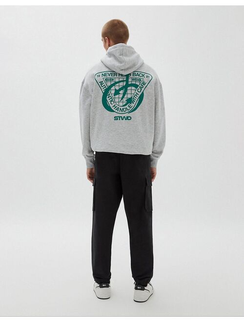 Pull&Bear utility cargo pants in black