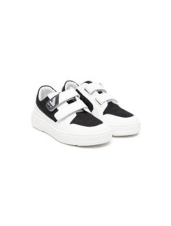 Kids logo-print panelled touch-strap sneakers