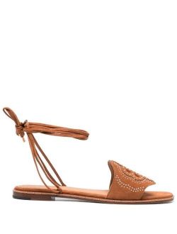 stud-detail suede sandals