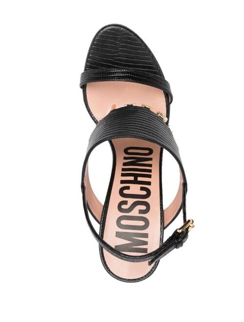 Moschino logo-pendant 105mm leather sandals