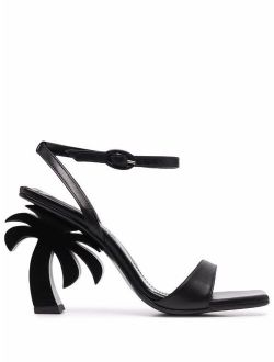 sculpted-heel open-toe sandals