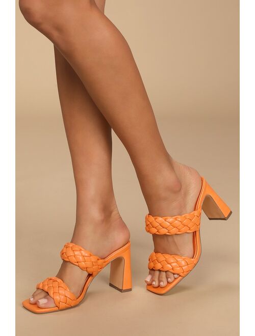 Lulus Louella Orange High Heel Sandals