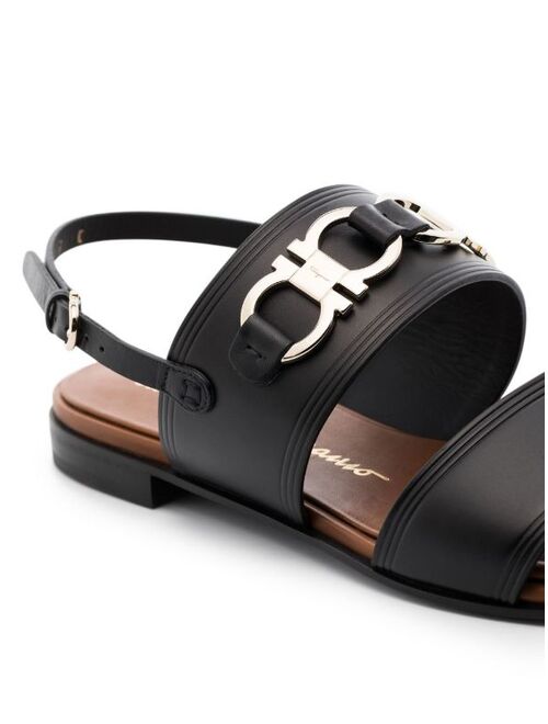 Salvatore Ferragamo Gancini-plaque leather sandals
