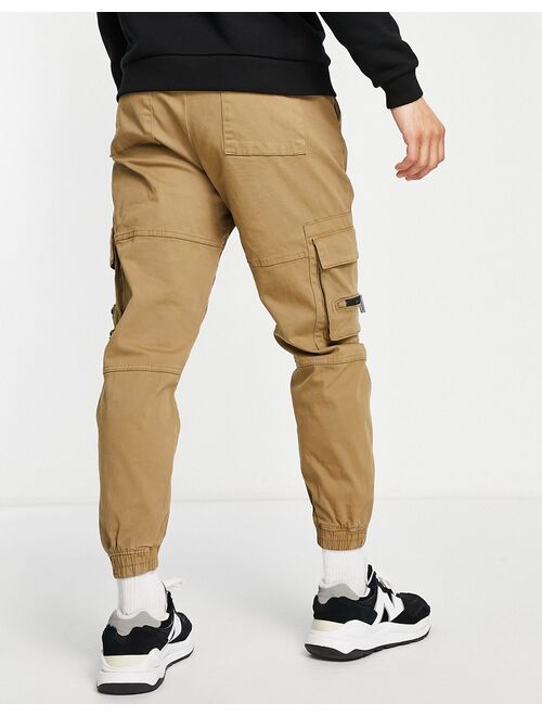 Bershka cargo pants in beige