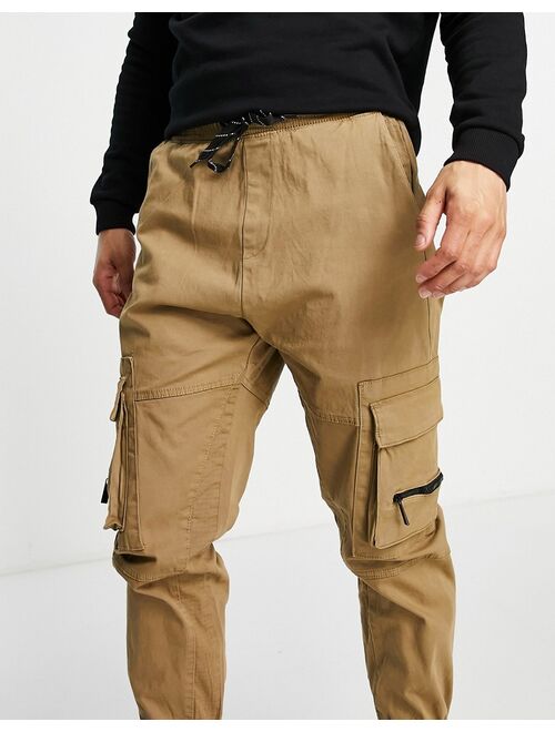 Bershka cargo pants in beige