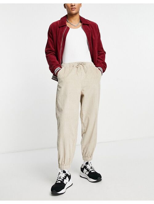 ASOS DESIGN oversized tapered cord pants in rope effect cord