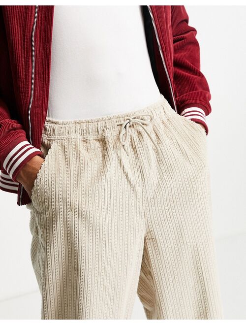 ASOS DESIGN oversized tapered cord pants in rope effect cord