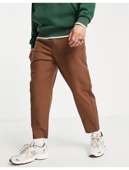 Bershka loose fit pants in brown