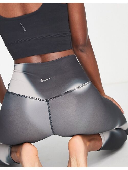 Nike Training Nike Yoga Dri-FIT 365 high waist all-over print 7/8 leggings in dark gray