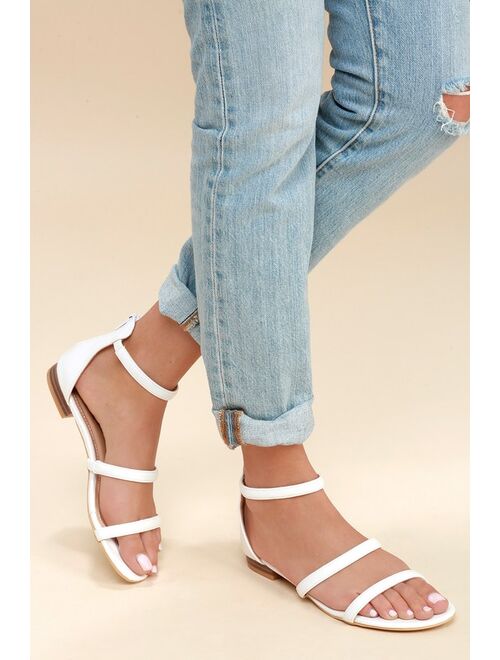 Lulus Quin White Flat Sandals