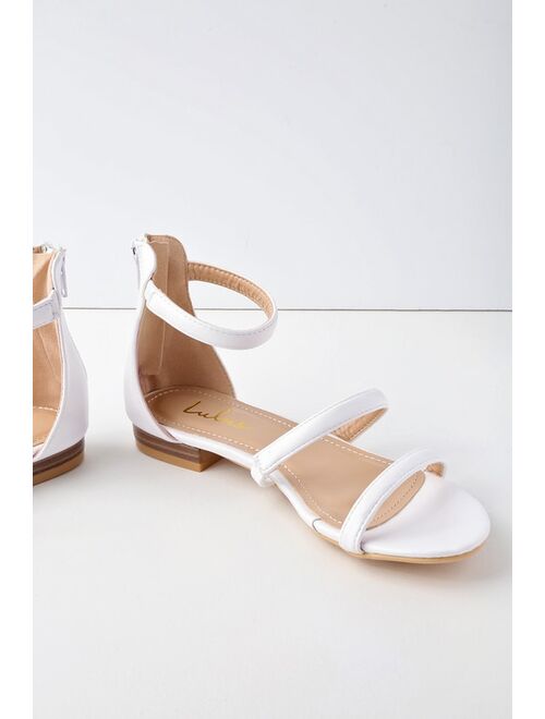Lulus Quin White Flat Sandals