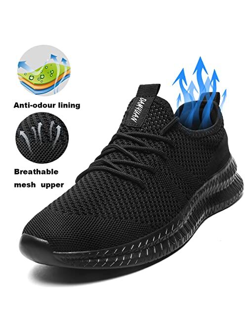 LANGFEUU Mens Walking Shoes Non Slip Tennis Shoes Lightweight Breathable Mesh Casual Workout Gym Sneakers