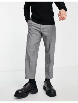 smart check pants in gray