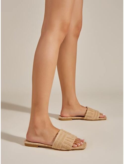 Shein Solid Textured Slide Sandals