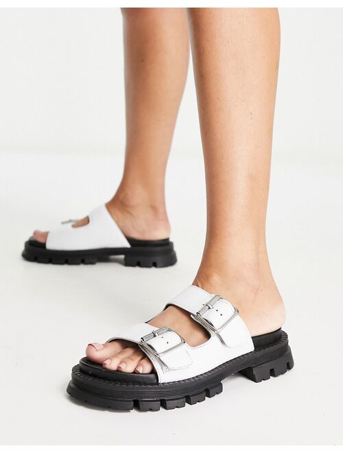 River Island chunky double strap sandal in white