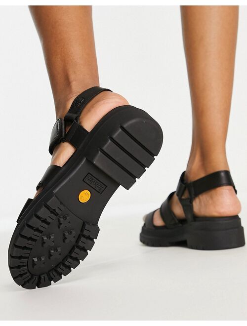 Timberland London Vibe 3 band sandals in black grain
