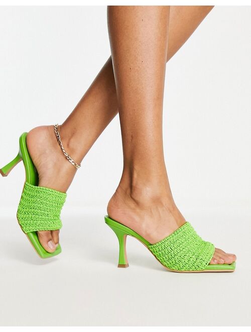 NA-KD knitted mules in green