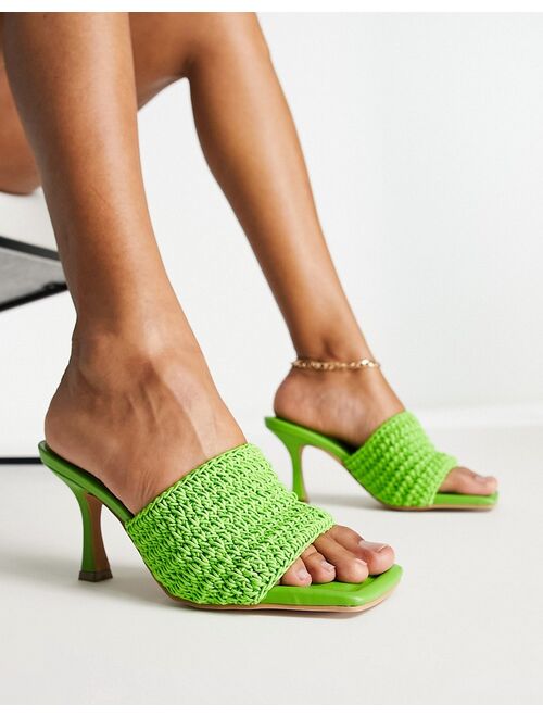 NA-KD knitted mules in green
