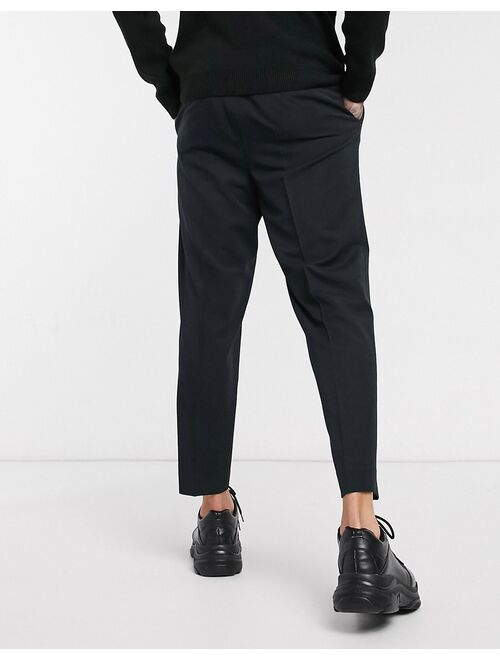 ASOS DESIGN smart tapered pants in black