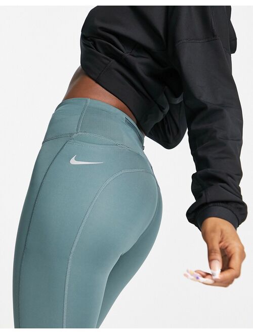 Nike Running Dri-FIT Essential Fast tights in dusty green
