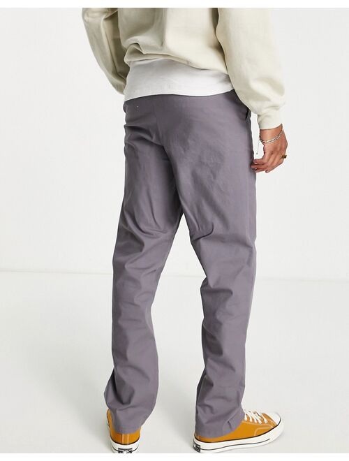 ASOS DESIGN relaxed chinos in charcoal