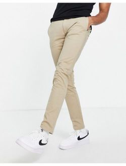 organic cotton blend skinny chinos in stone